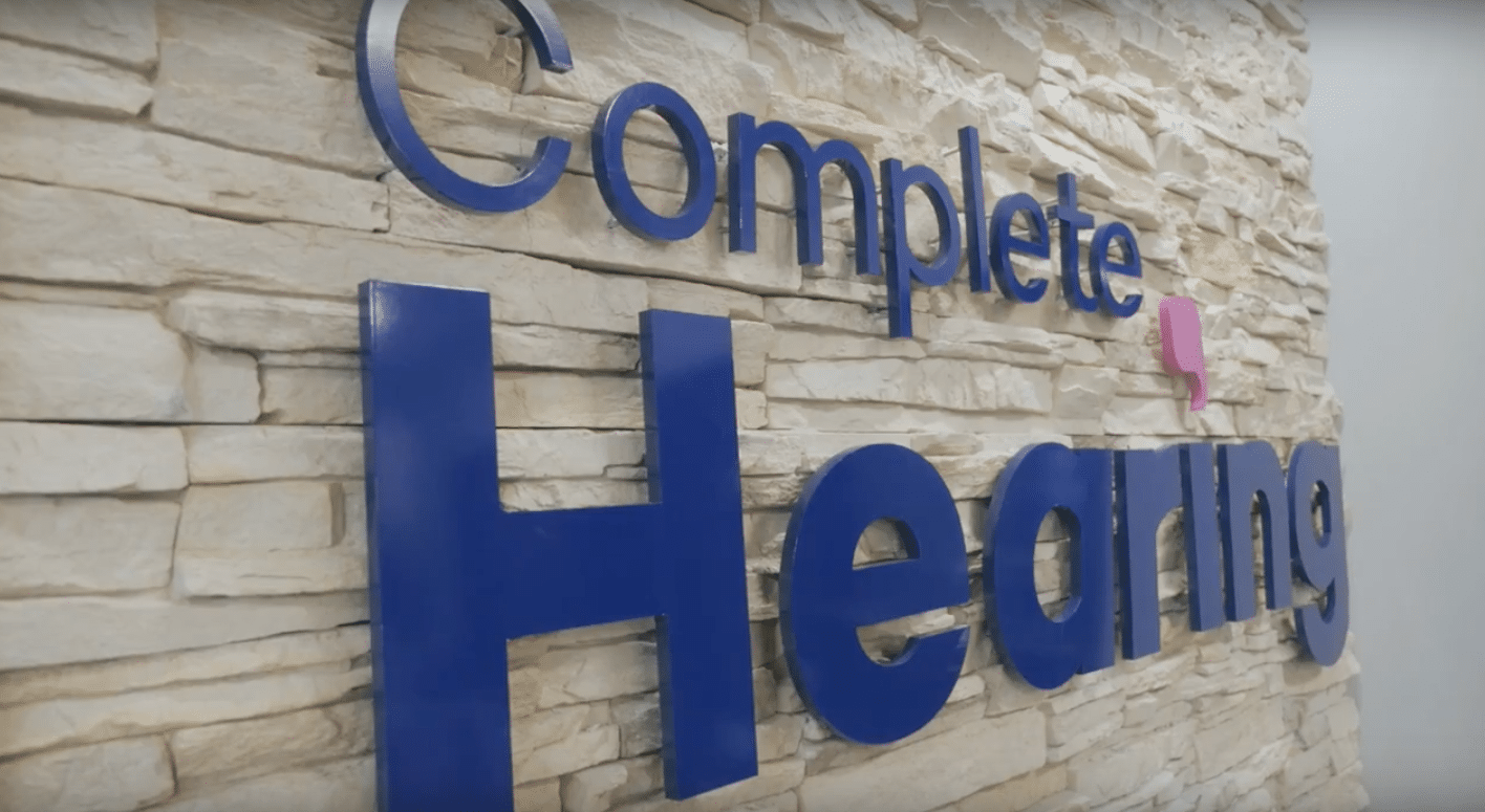 complete hearing front sign