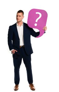 Dr. Tom Asper holding talk bubble with ?
