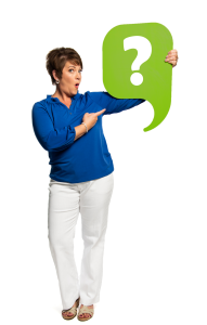 Dr. Sandra Miller holding talk bubble with ?